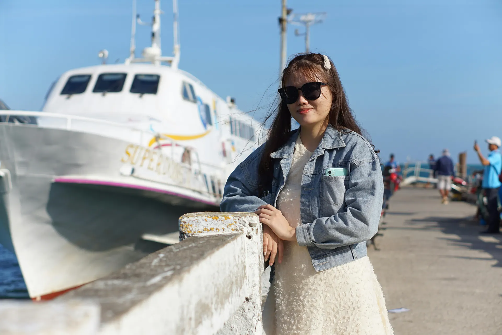 Traveller planning a ferry terminal route in Malaysia